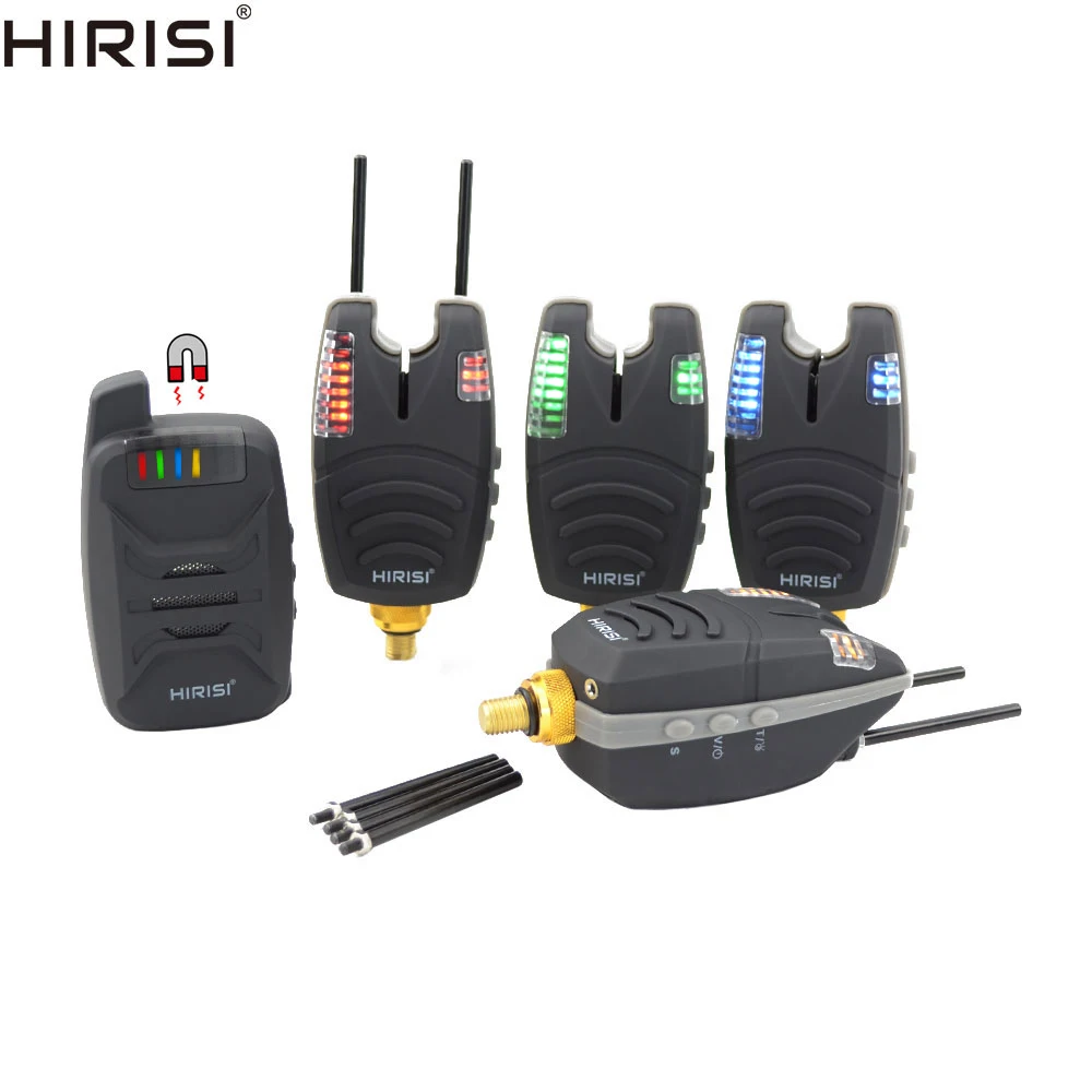 

1+4 Set Waterproof Carp Fishing Bite Alarm Set with Snag Ear Bar Wireless Fishing Alarm