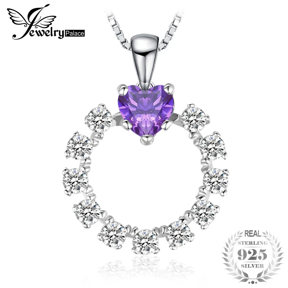 

JewelryPalace Love Heart 1ct Created Alexandrite Sapphire Pendant 925 Sterling Silver Fashion Fine Jewelry Not Include the Chain