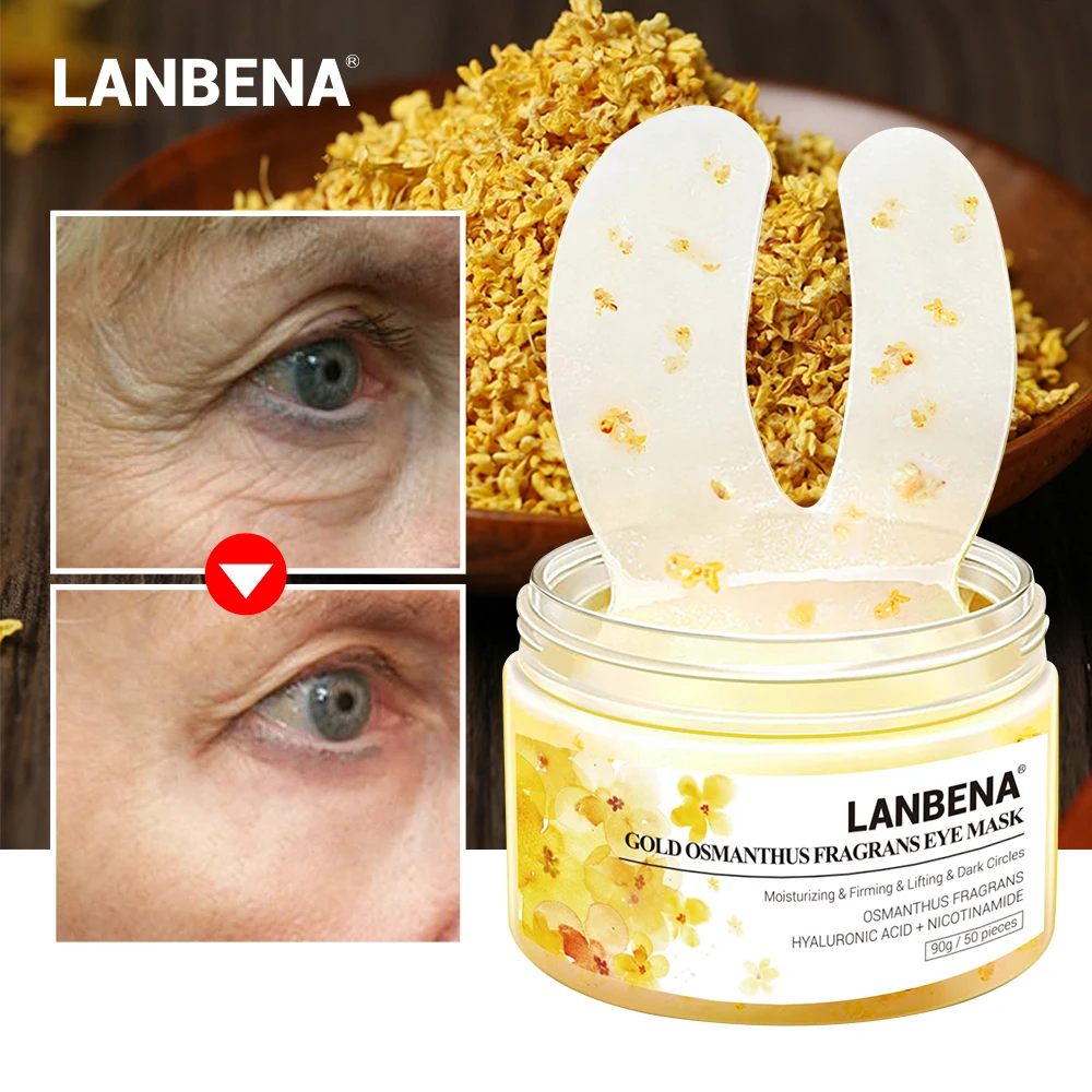 

LANBENA Gold Osmanthus Fragrans Eye Patches Mask Firming Remover Eye Lines Reduces Eye Bag Dark Circles Eye Care Lifting 50pcs