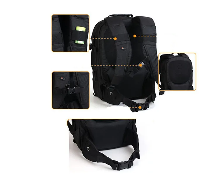 Стимулирования продаж Lowepro Pro Runner 350 AW Сумка Камера сумку, все упаковывается 15,4 ноутбук с любую погоду дождевик