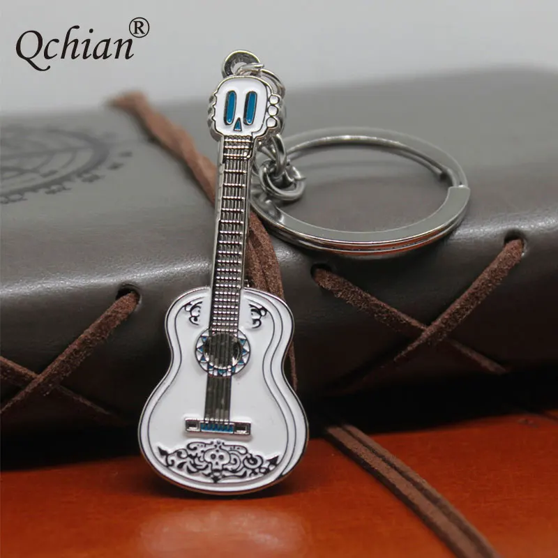 

Movie Cocoes Keychain for men Miguel Guitar Model Key Chains Ring Holder for Kids