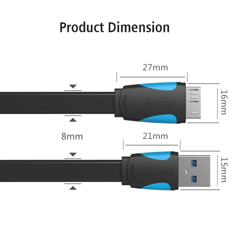 Vention Micro USB3.0 для samsung S5 Note 3 USB гибкий кабель для передачи данных и зарядки i9600 N900 N9000 N9006 N9002