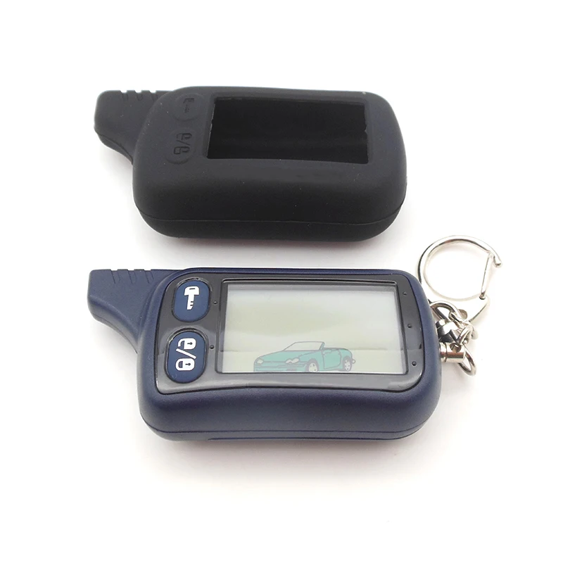 TZ 9010 LCD Remote Control Key Fob +Gift Silicone Case For Russian 2-Way Car Alarm Keychain Tomahawk TZ9010 TZ-9010 | Автомобили и