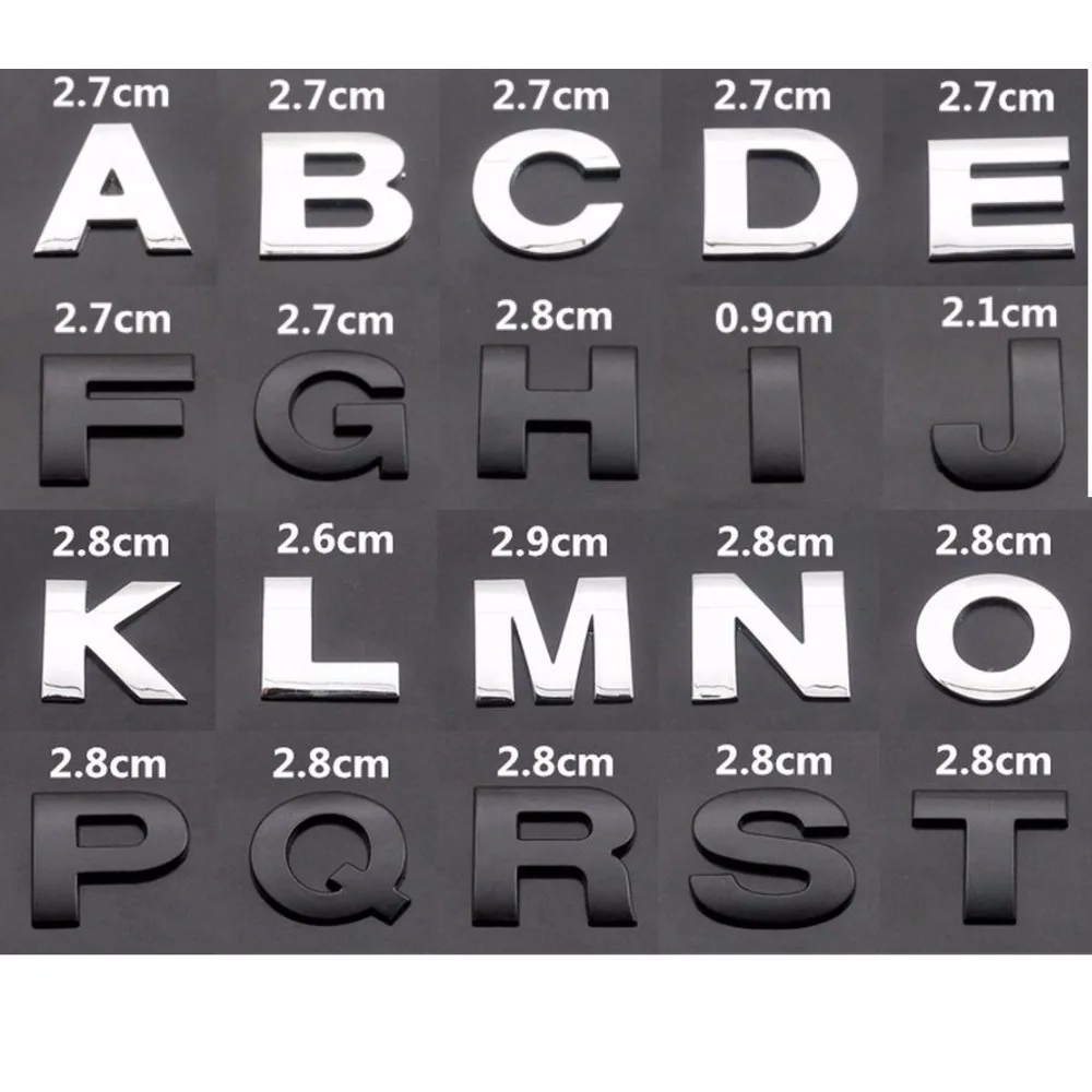 4,5 см 1,7" Большие буквы А до Z номер от 0 до 9 Авто Автомобиль DIY значки-Эмблемы для Audi Toyota Honda Volkswagen и т. д
