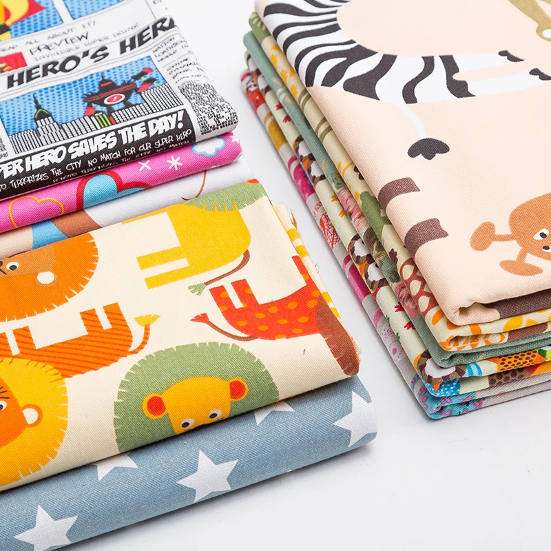 

Xintianji Good quality polyester linen animal printing fabric for table cloth DIY pillow cover 50*140cm/piece W300022-3