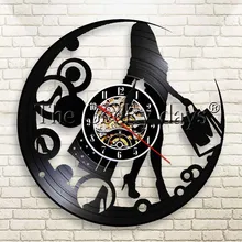 Reloj de pared para mujer de 1 pieza, bolso de compras para mujer joven, reloj de registro de vinilo, reloj Vintage Shopaholic personalizado