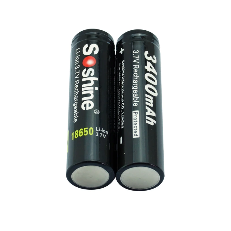 4PCS Soshine 3.7V 3400mAh 18650 Rechargeable Protected High Discharge Li-ion Battery 4PCS Soshine 3.7V 3400mAh 18650 Rechargeable Protected High Discharge Li-ion Battery
