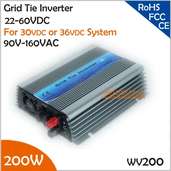 

200W 22-60VDC 90-140VAC wide input voltage grid tie micro inverter for 30V or 36V solar panel or wind turbine