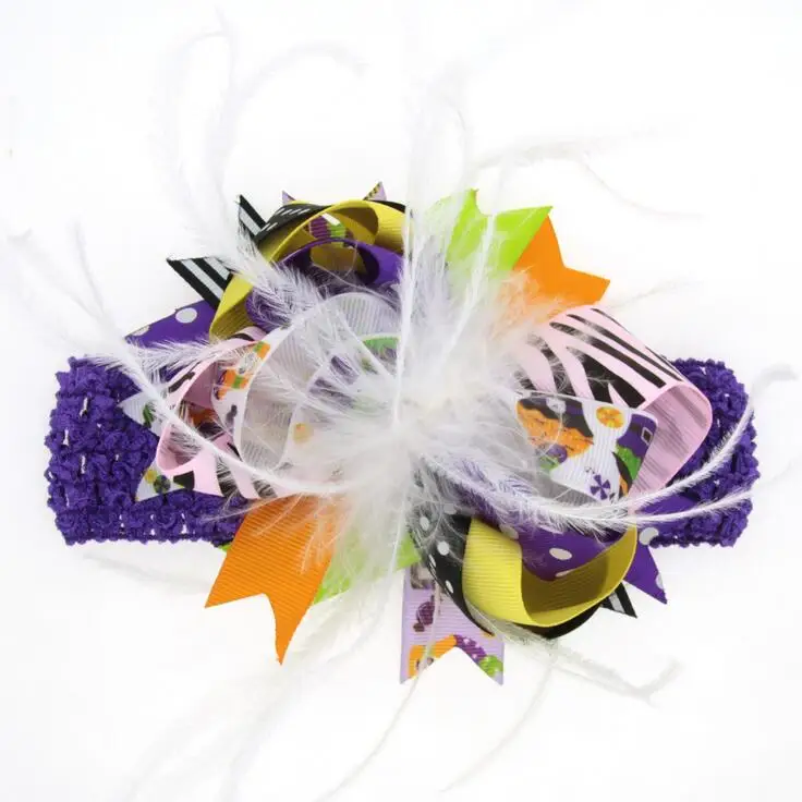halloween marabou headband5