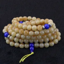 Натуральный круглый бык кости буддистский браслет с бусинами 108 молитва или мала-Йога для мужчин и женщин DIY кости бусины ремесла Ювелирные изделия
