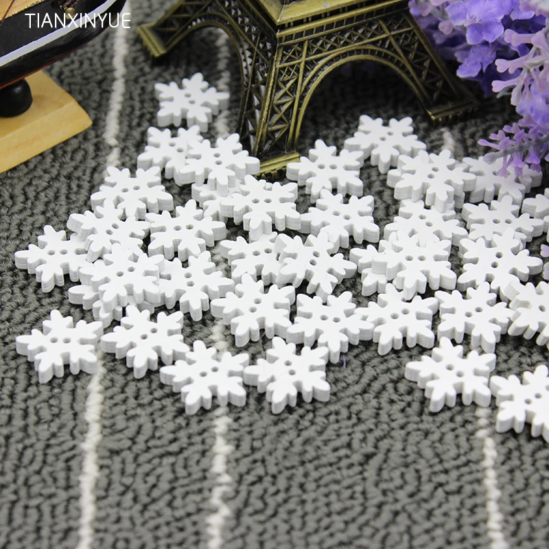 

TIANXINYUE 18mm 2-hole Snow buttons Printed Wooden button Sewing Scrapbooking buttons for clothing