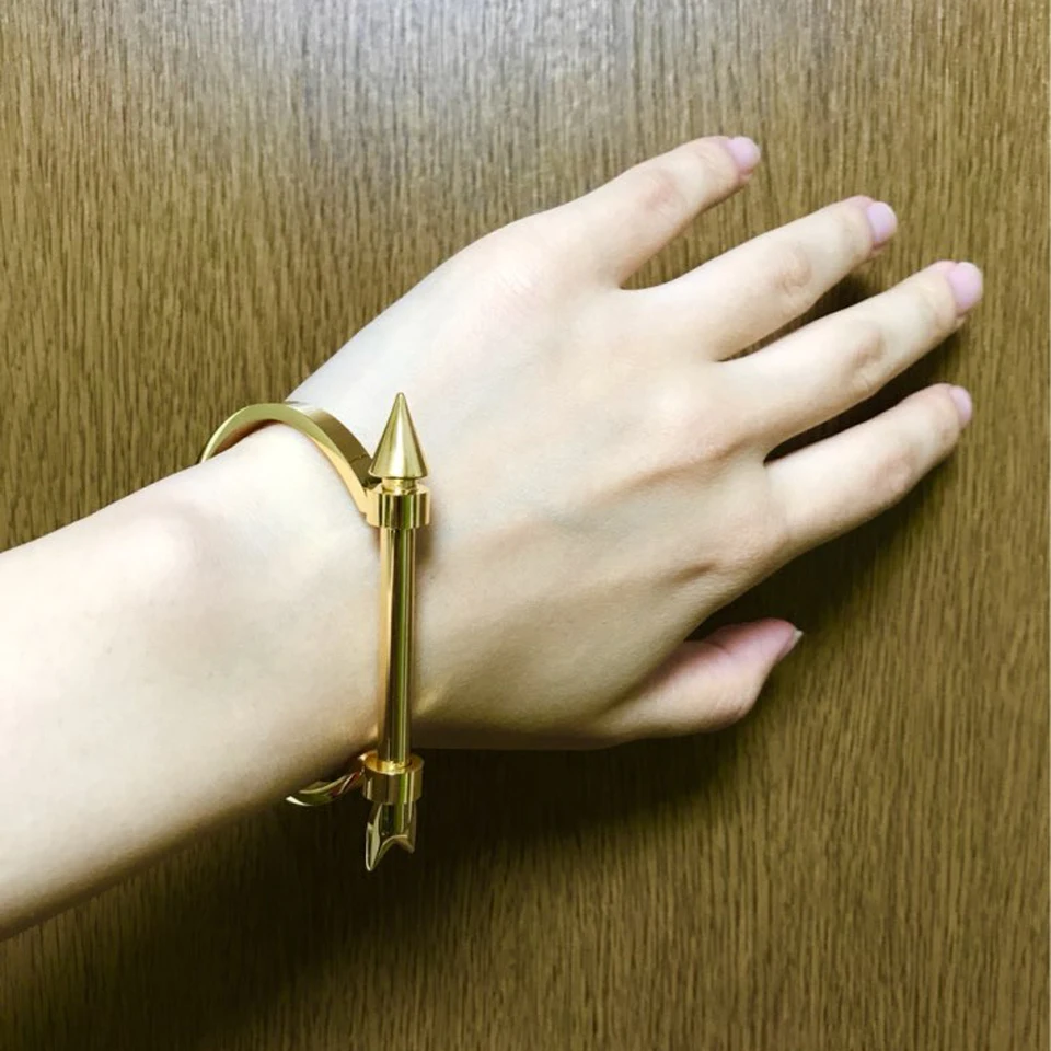 Stainless Steel Bracelet Metal Bracelet Luxury Brand Arrow Screw Bracelets Bangles Gold Color Stainless Steel Cuff Bracelets Fashion Jewelry Women Gift Pulseiras