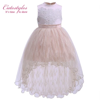 

Cutestyles New Style Girls Party Prom Dress Beige Embroidered Elegant Dresses For Weddings Children Evening Dresses Wholesale
