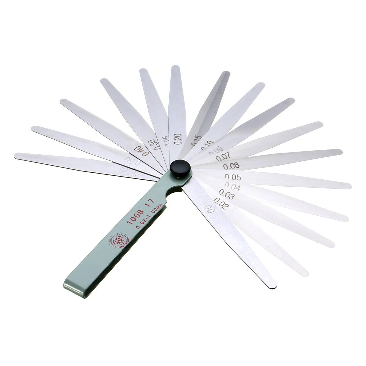 100mm 0.02- 1.0mm Thickness Metric Feeler Gauge 17 Blades Carbon Steel Gauge for Spark Plug Gap Valve Tappets Measure Tool