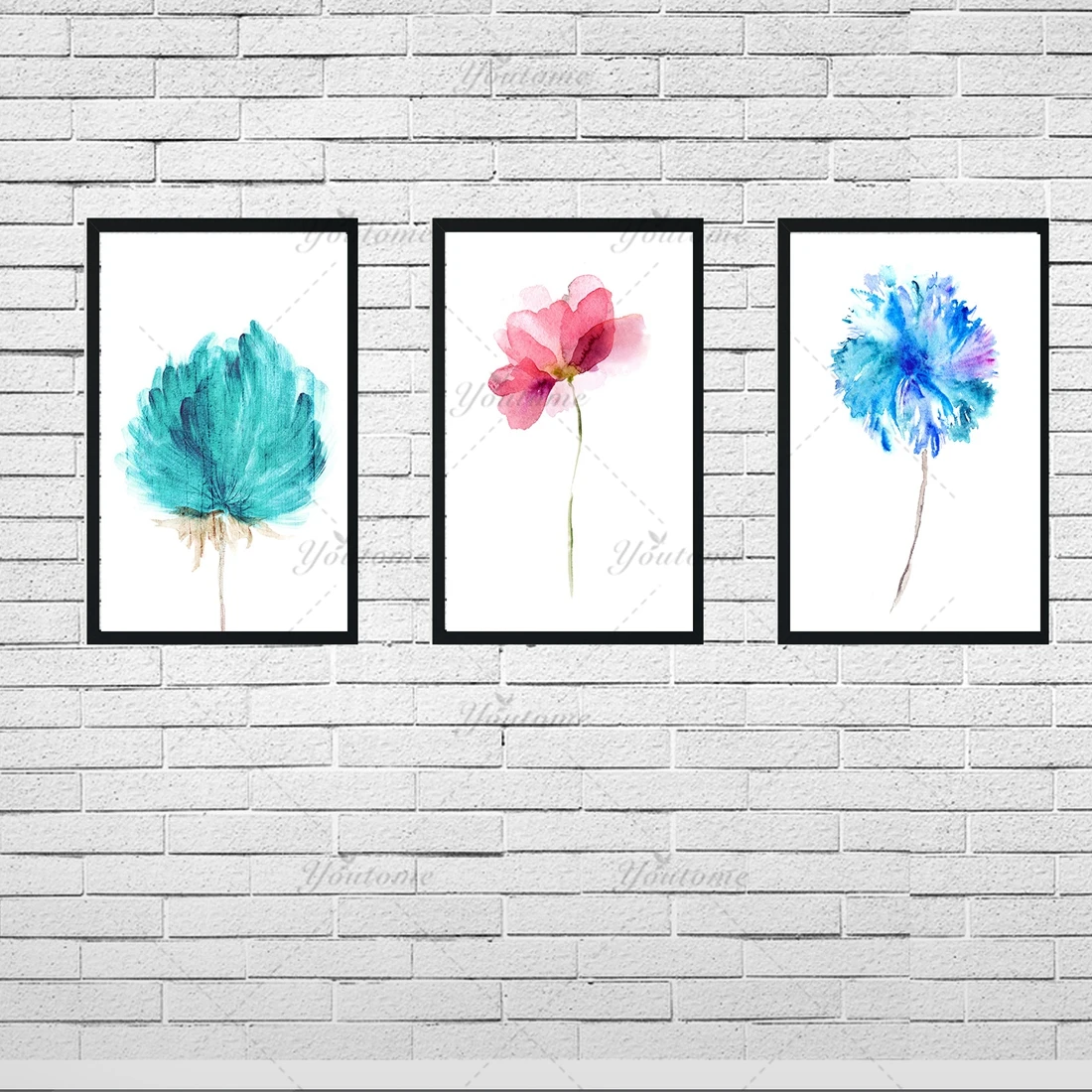 Modern Canvas Watercolor Alpine Orchid Flowers Poster Printed 