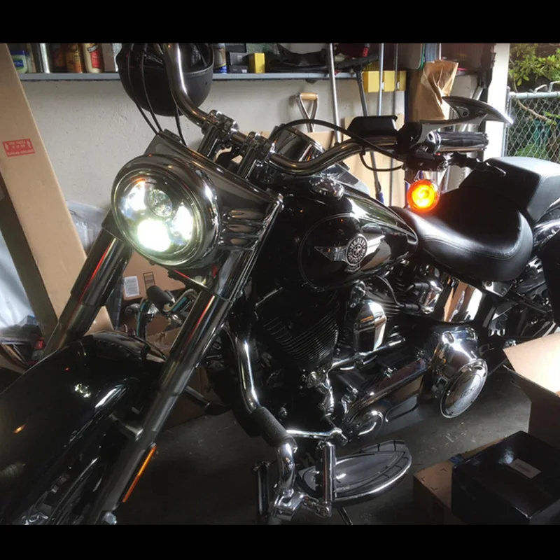 FADUIES Chrome 7 inch Motorcycle Projector Daymaker LED Headlight  for Harley Davidson Headlamp Projection Spot Driving light (19)