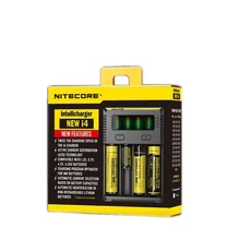 Nitecore новый оригинальный пакет I4 digicharger 18650/14500/литий-ионная аккумуляторная батарея зарядное устройство Универсальное зарядное устройство + зарядный кабель