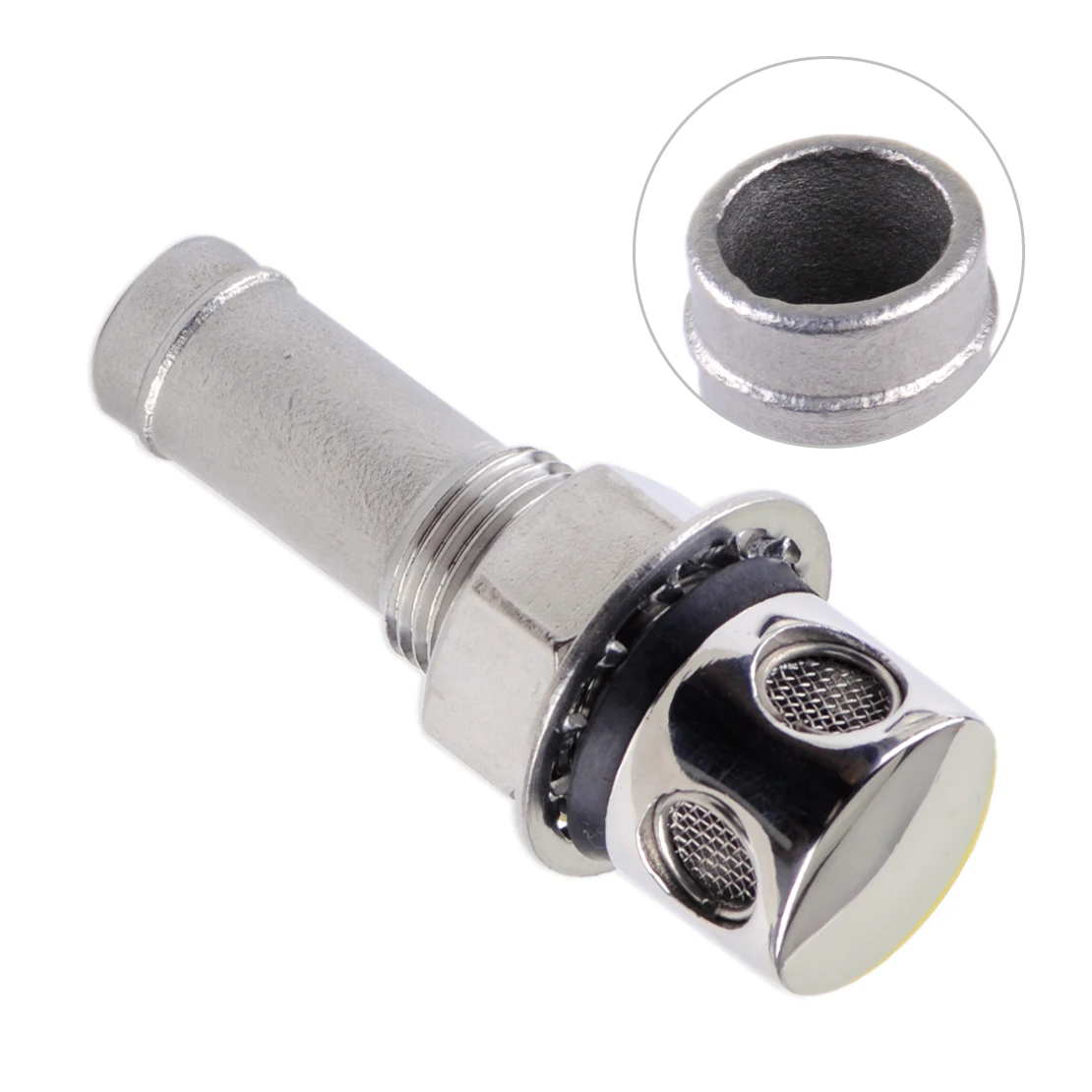 

CITALL Silver Metal Boat Yachts Ships Marine Accessories Straight Fuel Tank Vent With Mounting Gasket