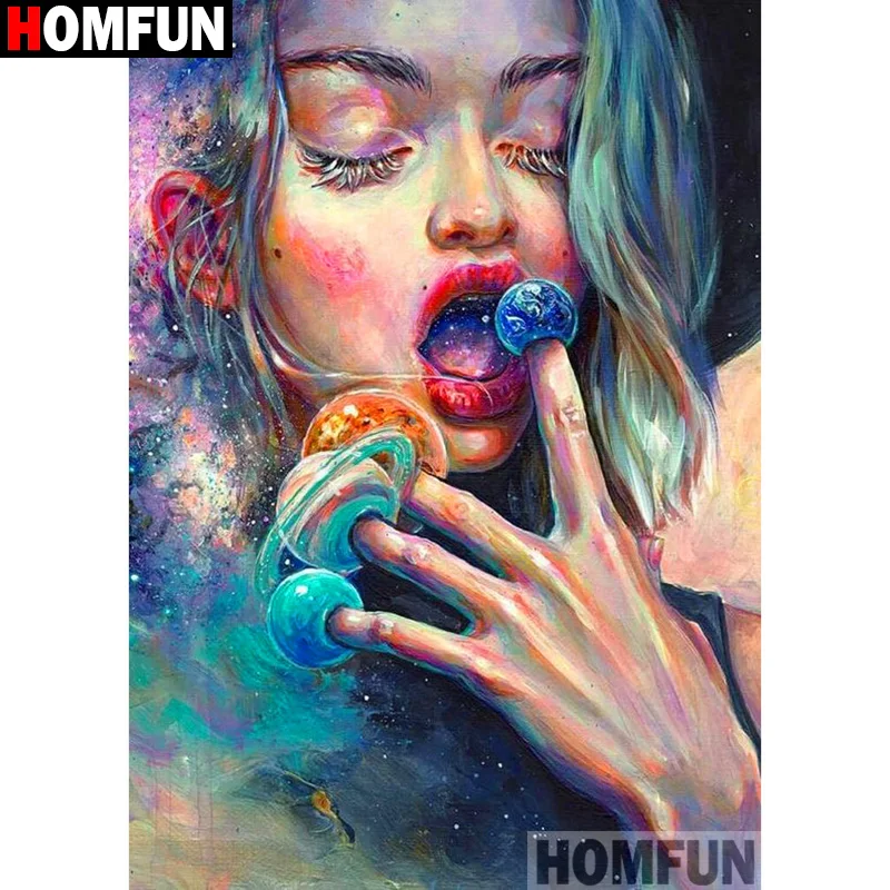 

HOMFUN Full Square/Round Drill 5D DIY Diamond Painting "Beauty oil painting"3D Diamond Embroidery Cross Stitch Home Decor A19167