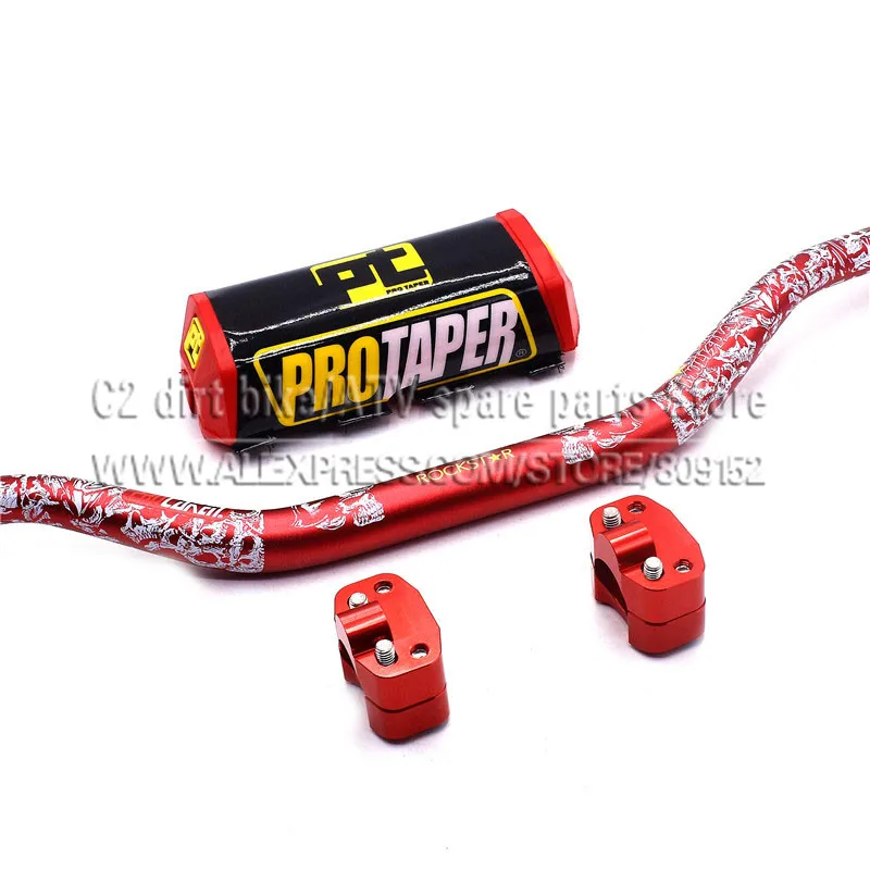 Pro Taper Fat Bar 1-1/" Металл Mulisha пакет Dirt Bike мотокросса Fat Bar MX алюминий с PT руль колодки зажимы