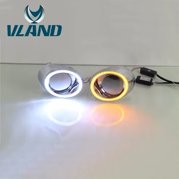 

VLAND Factory Car Light For Mitsubishi Outlander Daytime Running Light 2013 2014 Fog Light Frame White And Yellow Plug And Play