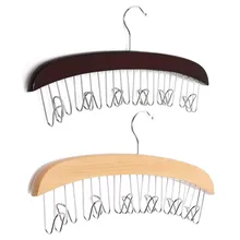 Hot Sale 12 Hardwood Belt Tie Clost Clothing Accessory Hanger Hardwood Belt Organizer Hanging Hanging