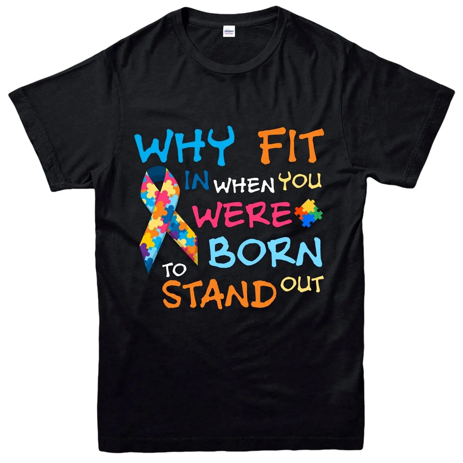 

2019 Cool Autism Awareness T-Shirt, Born To Stand Out Gift Design Tee Top Unisex Tee