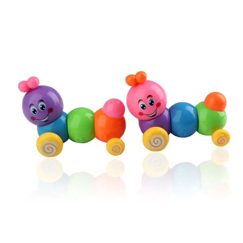 

Baby Toys Spring Bug Wind Up Cutworm Toy Carpenterworm Clockwork Spring Bug Kids Toy Colorful Caterpillar