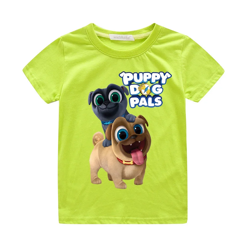 Детский мультяшный щенок, друзья, футболки с принтом, одежда для мальчиков и девочек, летние хлопковые футболки, детские футболки с забавными собачками, топы, одежда ZA060