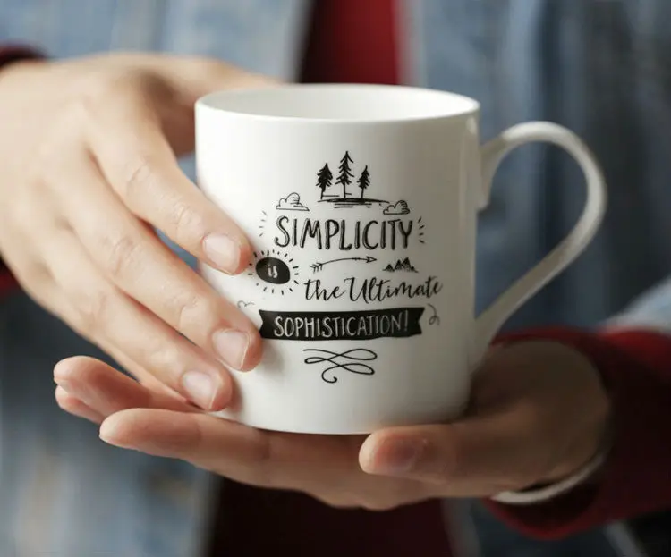 Fine Bone China Mug 350ml Brief White Porcelain Mugs Water Cup with Decal Food Grade Home Drinkware (3)