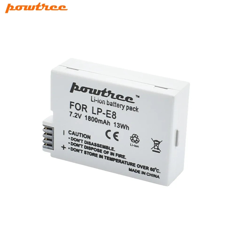 Powtree 7.2 For Canon LP-E8 battery LP E8 LPE8 DSLR Digital Camera Battery Replacement EOS 600D 650D 550D 700D T4i T5i Rebel