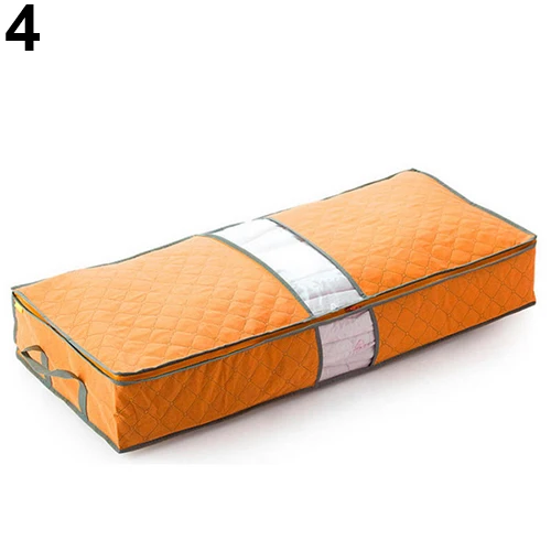 На молнии Одежда Одеяло Одежда Подушка под кровать Ручка хранения Органайзер сумка складная сумка-хранилище - Цвет: Оранжевый