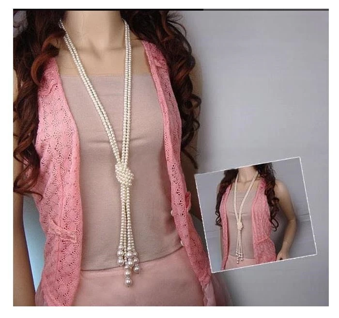 

Fashion Boho Charm Crystal Choker Necklace Pendant Vintage Simulated Pearl Statement Luxury Long Necklace Jewelry