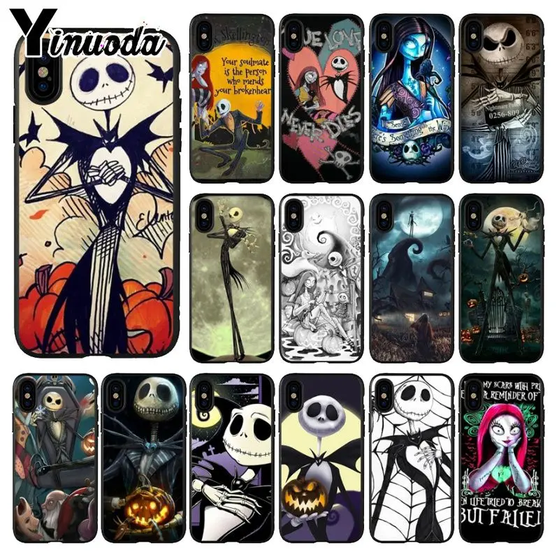 Yinuoda Nightmare Before Christmas Soft Silicone TPU Phone Cover for iPhone 6S 6plus 7 7plus 8 8Plus X Xs MAX 5 5S XR | Мобильные
