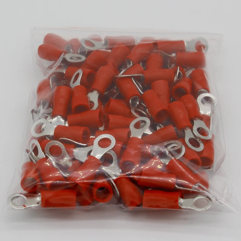 100Pcs 6.3mm FDD1.25-250 16-22 AWG Insulated Female Spade Wire Crimp Terminal