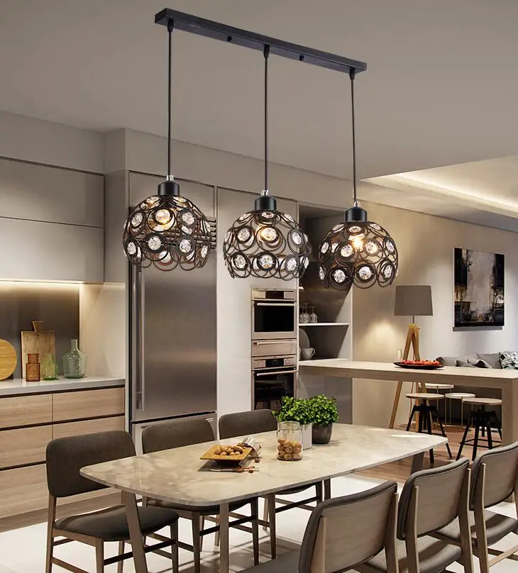 Crystal lamp restaurant Pendant lights creative personality modern simplicity bar dining room dinin lighting Lampshade(Dia:20cm) bathroom ceiling lights