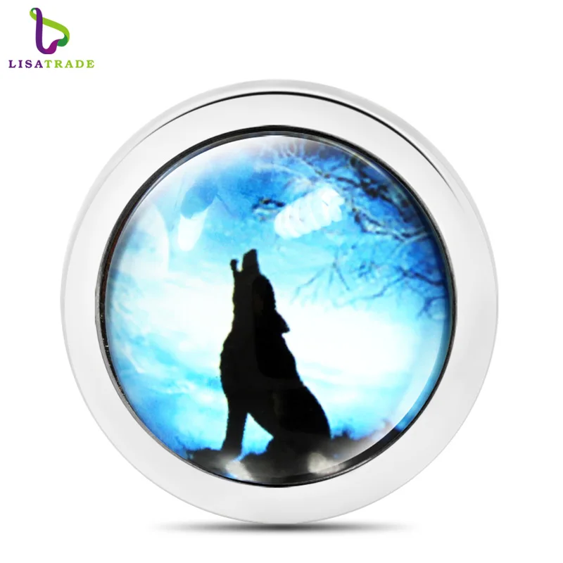 Золотая монета My Moneda Wolf 33 мм стеклянный Монетный диск подходит для кулона