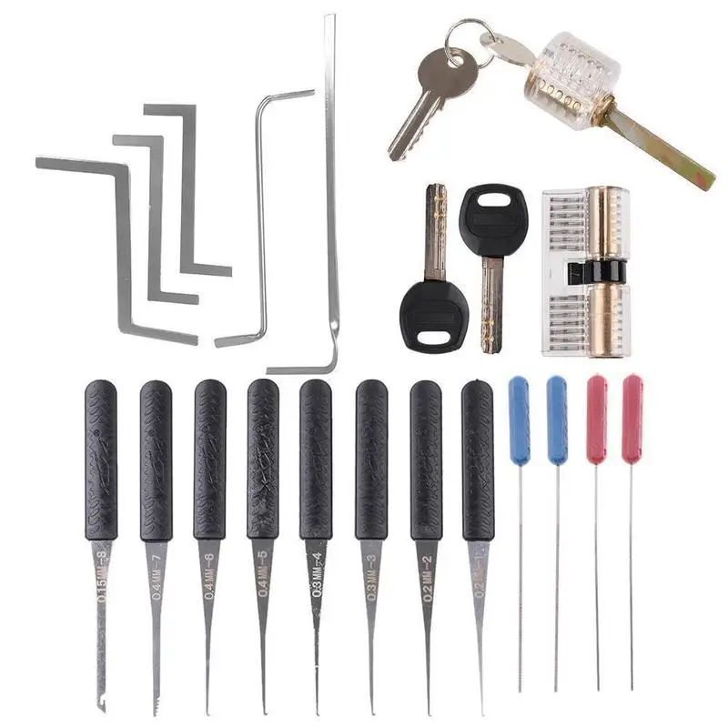

Professional Locksmith Tools Set Locksmith Practice Tools Transparent Lock Tension Wrench