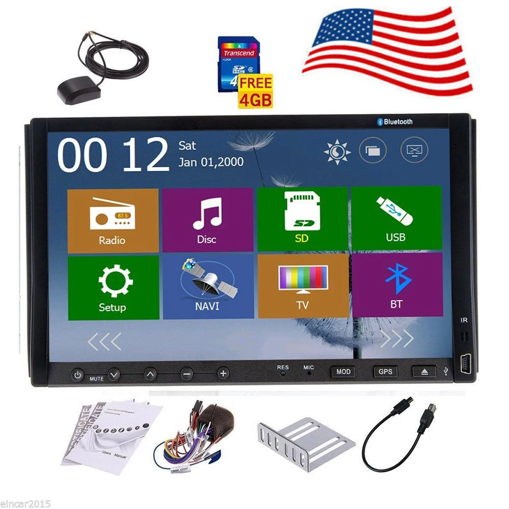 Flash Deal Radio Autoradio Logo CD RDS win8 AMP Video Stereo GPS Car DVD MP3 7"Touch Screen Player FM AM Audio 3D BT Sub 14