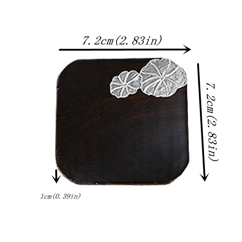 Натуральные деревянные коврики для чайной чашки, круглые подставки, набор на стол, индивидуальная подставка для горячих напитков, кофейная подставка, Теплоизоляционный Декор - Цвет: sqlotus7.2x7.2x1cm