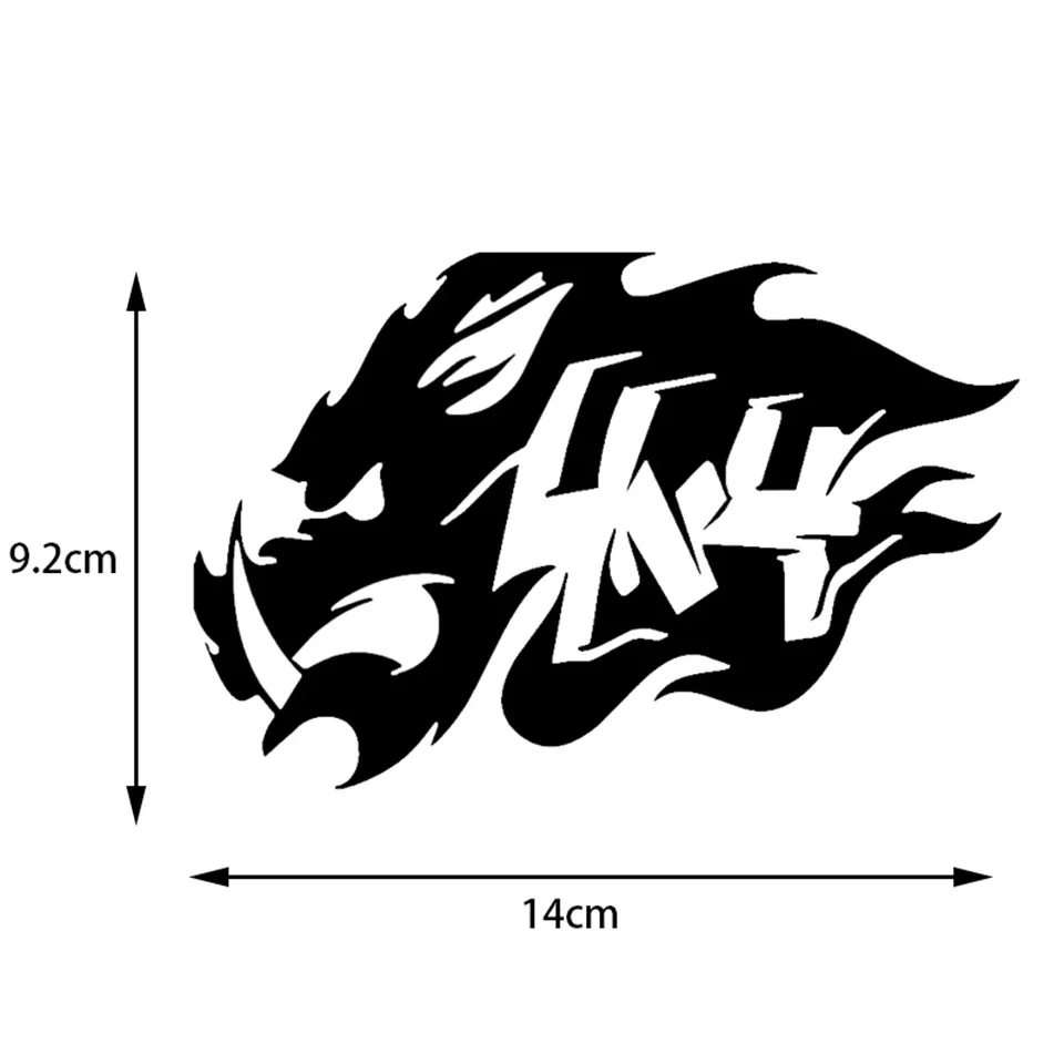 149.2CM 4x4 Boar Totem Fangs Hog Hunting Car Stickers Decals Personalized Car Accessories Cartoon Motorcycle Stickers Black   (5)
