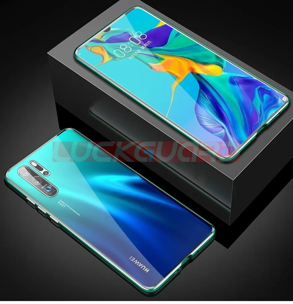 Магнитный чехол с двойным стеклом для huawei P30 20 mate 30 20 10 Pro P30 Lite Honor 20i 20 Nova 3 3i 5 закаленное стекло 360 Полное покрытие