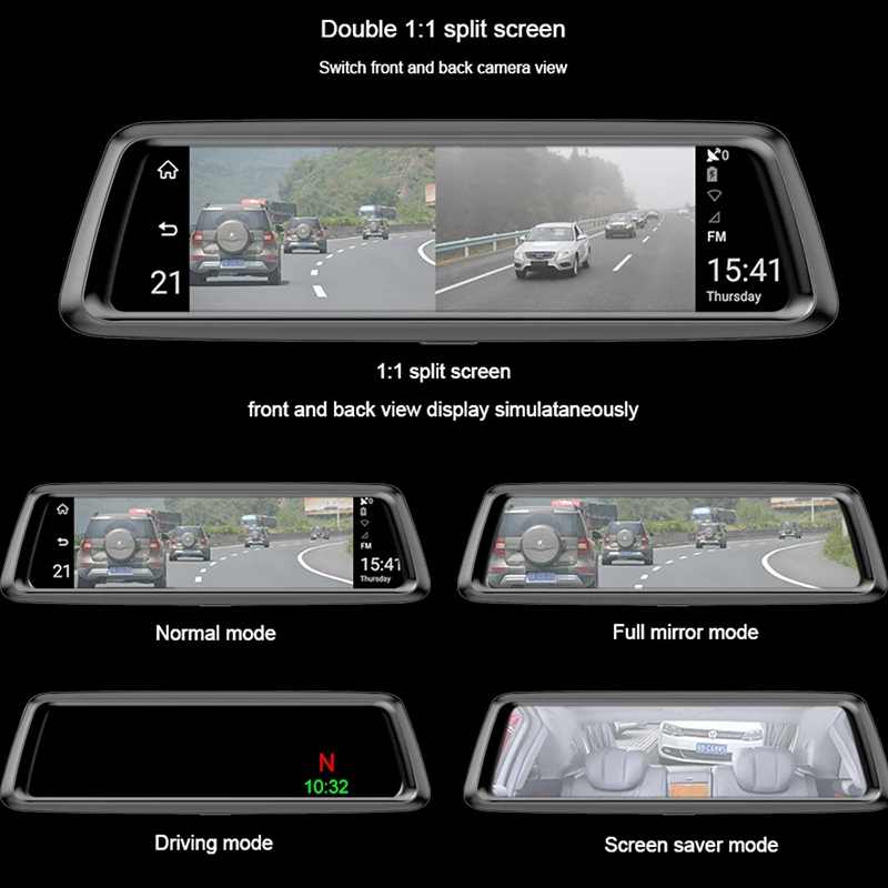 Автомобильный видеорегистратор ANSTAR ADAS 4G Android с двумя объективами Потоковое