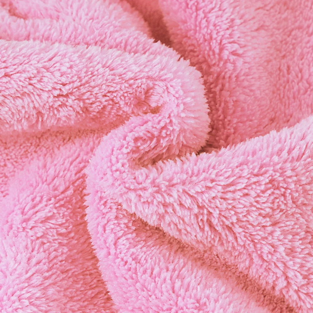 Детское милое розовое полиэфирное прочное впитывание сухой шапочка для волос банное полотенце шапочка для душа быстросохнущее и легкое