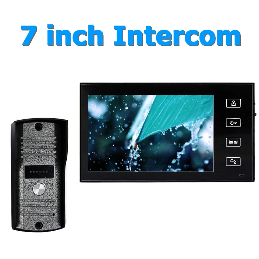 7inch Wired Two way audio Video Door Phone Video System With Waterproof Outdoor IR
