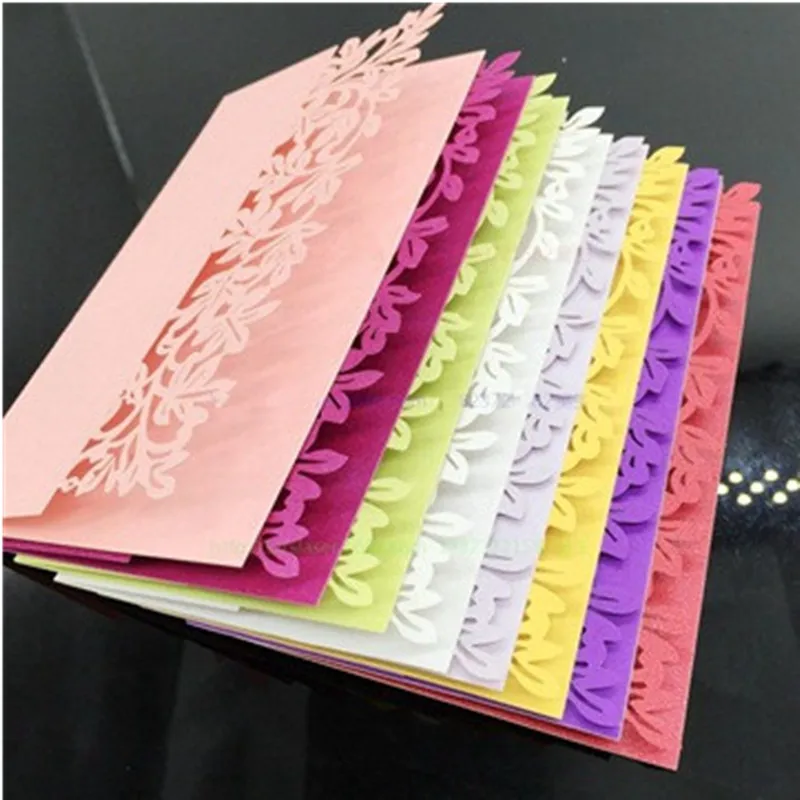 

25pcs/Lot Hollow out Luxury Table Name Place Cards Wedding Christmas Birthday Party Invite Cards Table Wedding Decoration