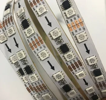 

WS2818 5m 60LEDs/m(20pixels/m) DC12V RGB full color led pixel strip,non-waterproof;IP33