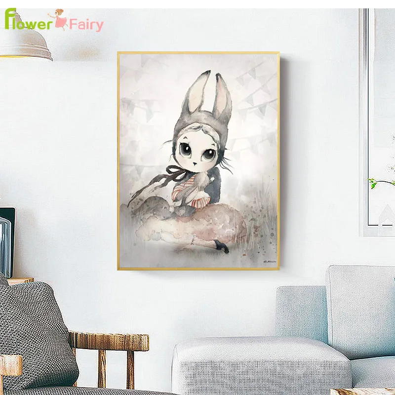 

Kids Nursery Wall Art Nordic Poster Pictures Canvas Painting For Living Room Home Print Decor Gift Baby Girl Room Decor Unframed