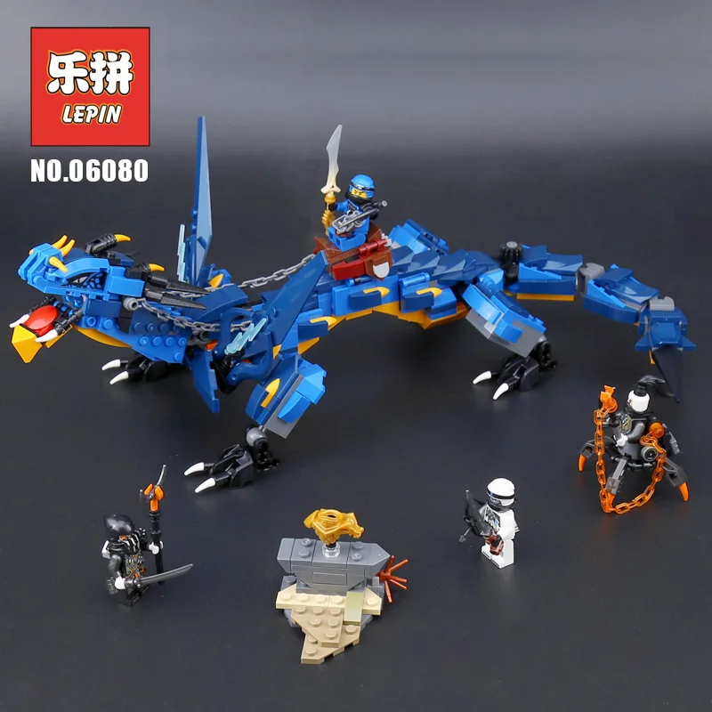 

Lepin Ninja Movie 06080 06051 the Stormbringer Dragon Set Compatible 70652 70612 Model Building Blocks Bricks Toys for Children