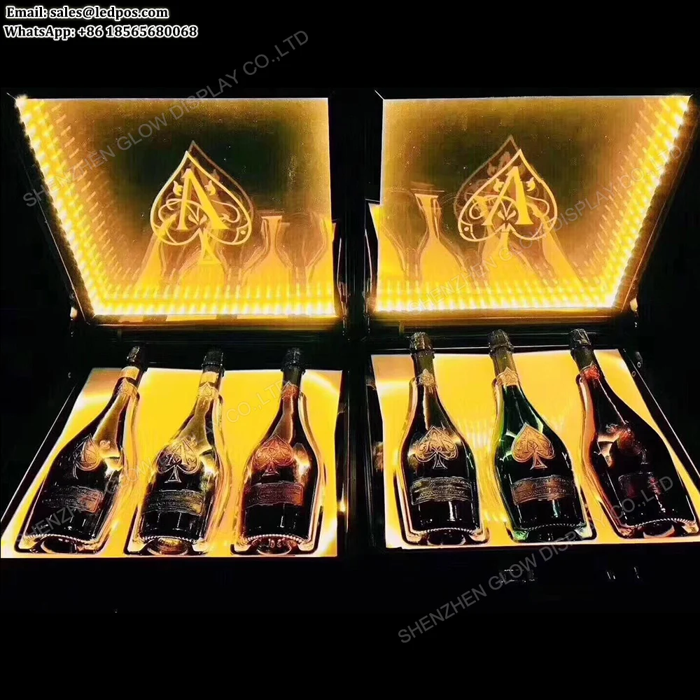 Заряжаемый светодиодный чехол Ace of Spade с индивидуальным логотипом переноска для
